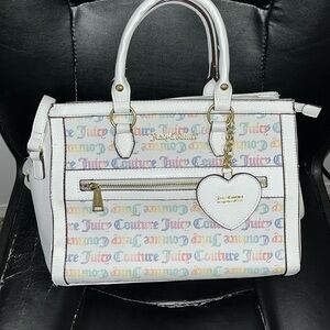 Juicy Couture It’s A Mans World Rainbow Tote EUC